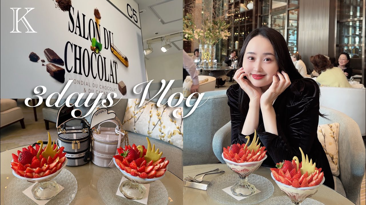 最近の休日Vlog｜サロン・デュ・ショコラ🍫といちごパフェ🍓（3days）