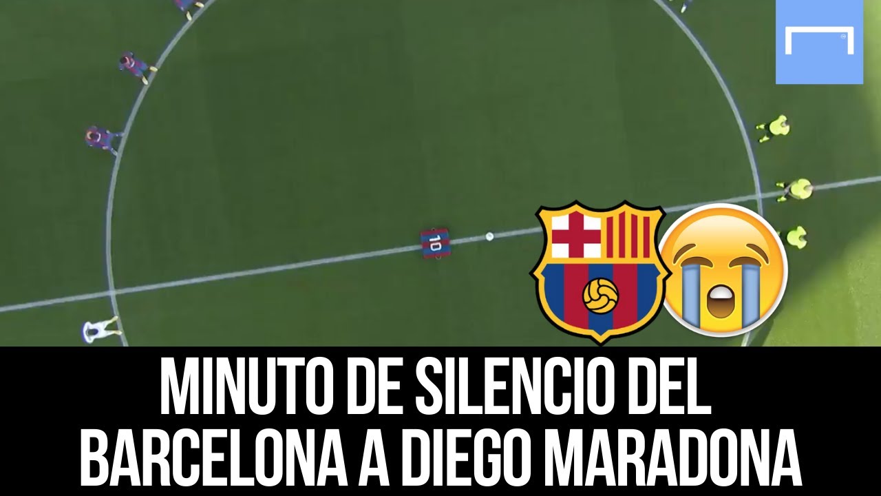 Minuto de silencio del Barcelona a Maradona
