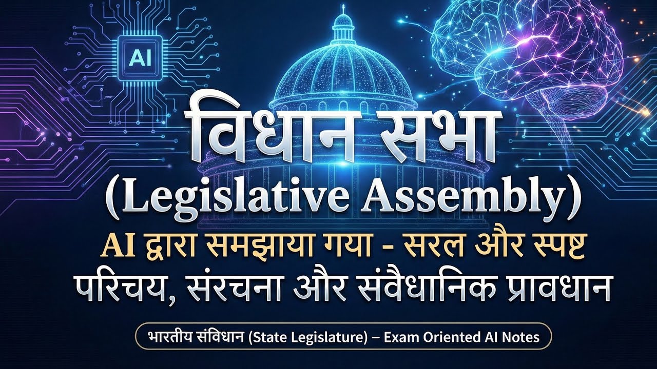 विधान सभा (Legislative Assembly) 🏛️ | AI से सरल व्याख्या | संरचना व संवैधानिक प्रावधान Exam Special