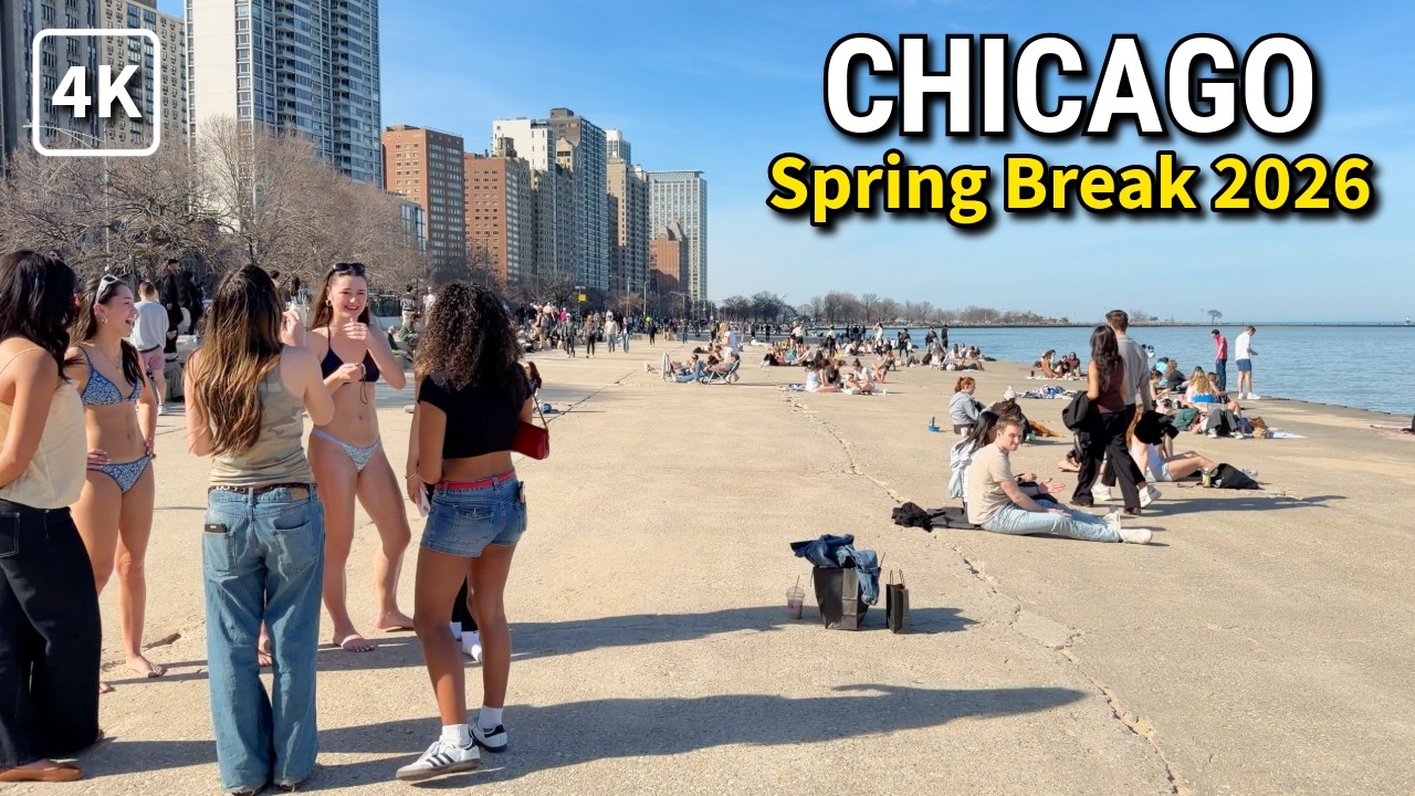 Chicago Spring Walk 🌷🌸 Spring Break Walking Tour On Saturday | March 21, 2026 | 4k 60fps City Sounds