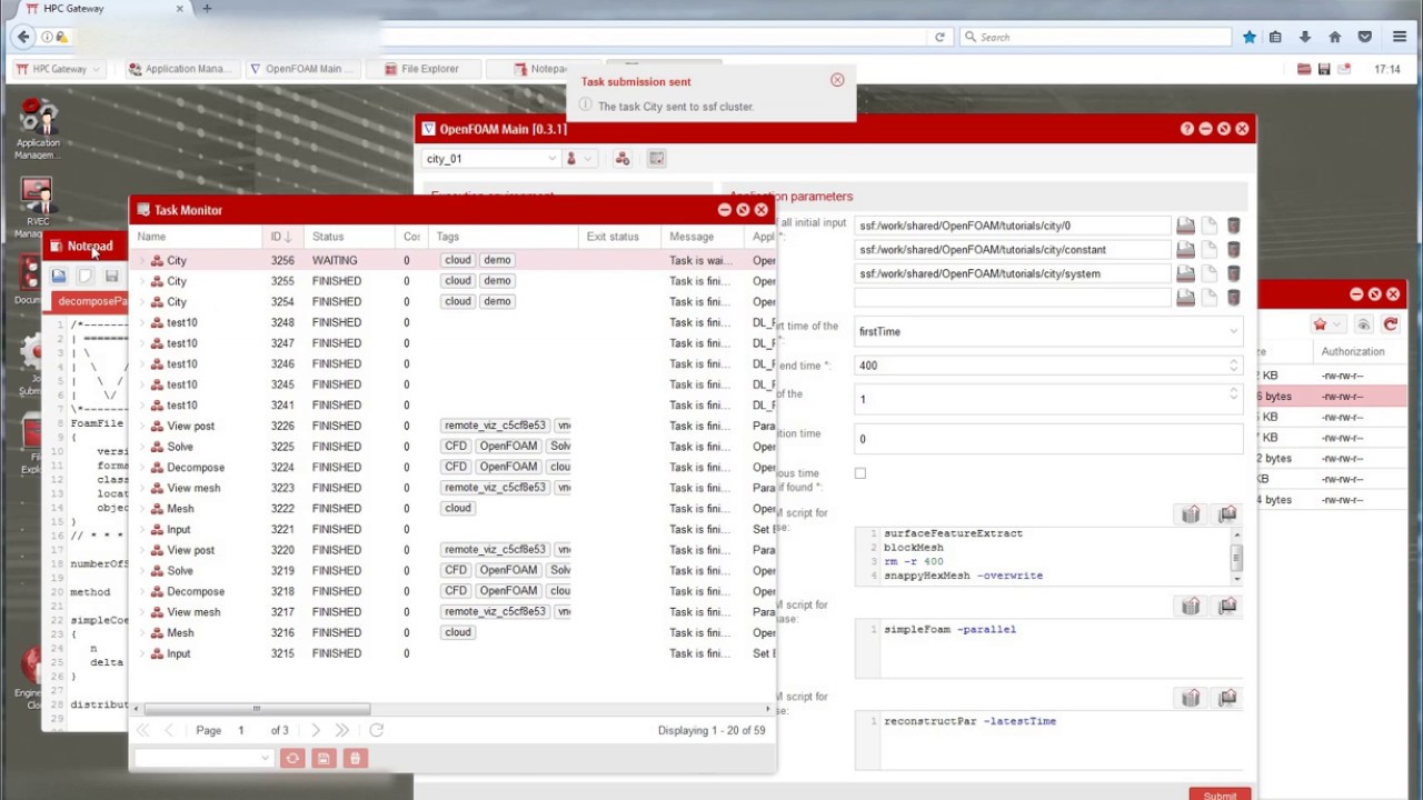 Fujitsu Gateway tutorial - Running OpenFOAM solver