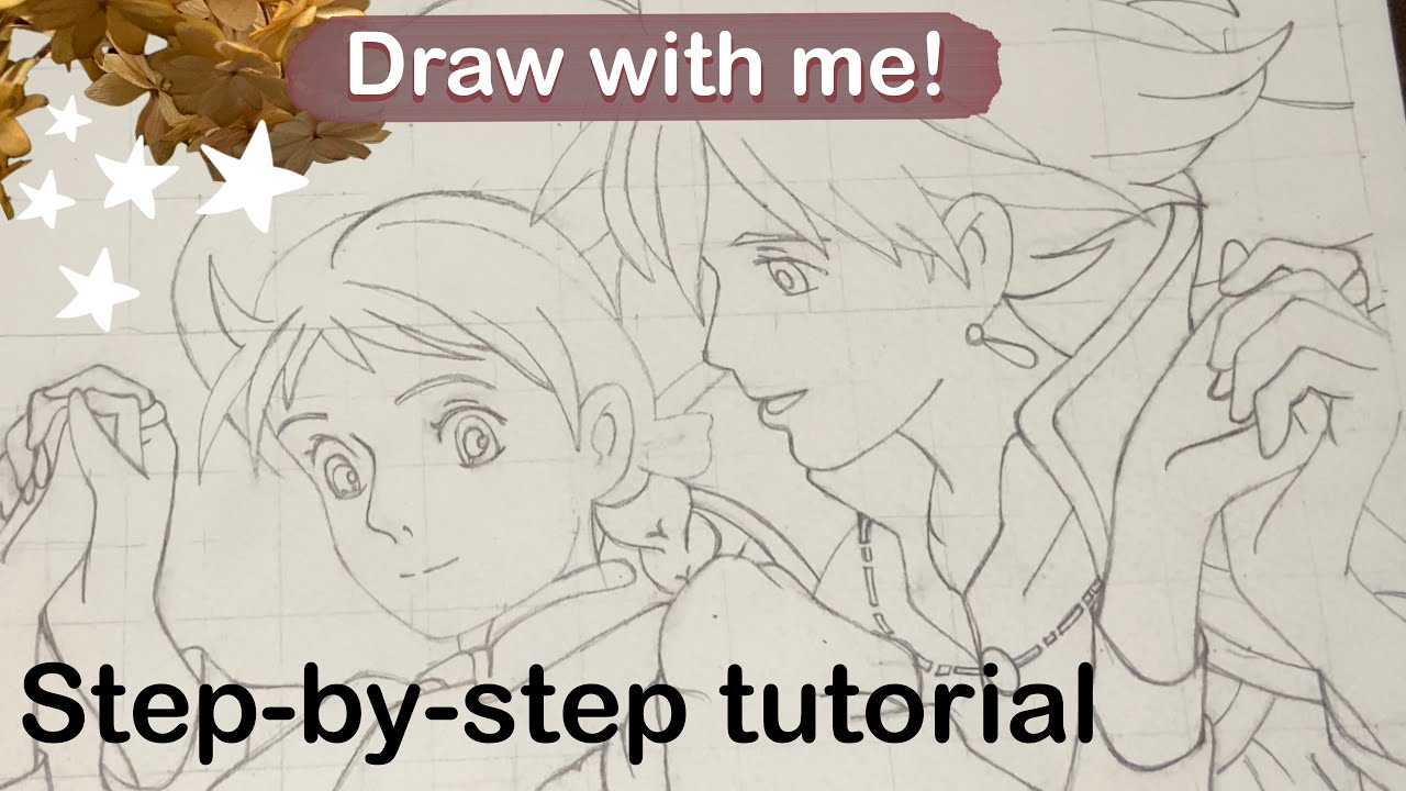 How to use grids for drawing from any reference photo | Step-by-step tutorial | Studio Ghibli scenes