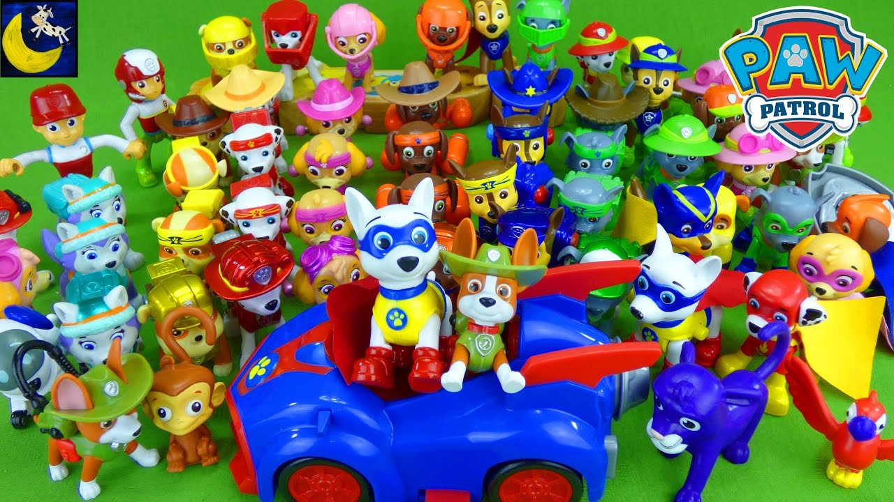 Part 3 Lots of Paw Patrol Pup Toys Complete Collection Toy Video for Kids with Tracker and Everest!