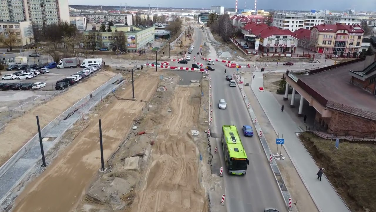 Budowa linii tramwajowej w Olsztynie - ul. Kardynała Wyszyńskiego 05.03.2023 - Tramwaje Olsztyn