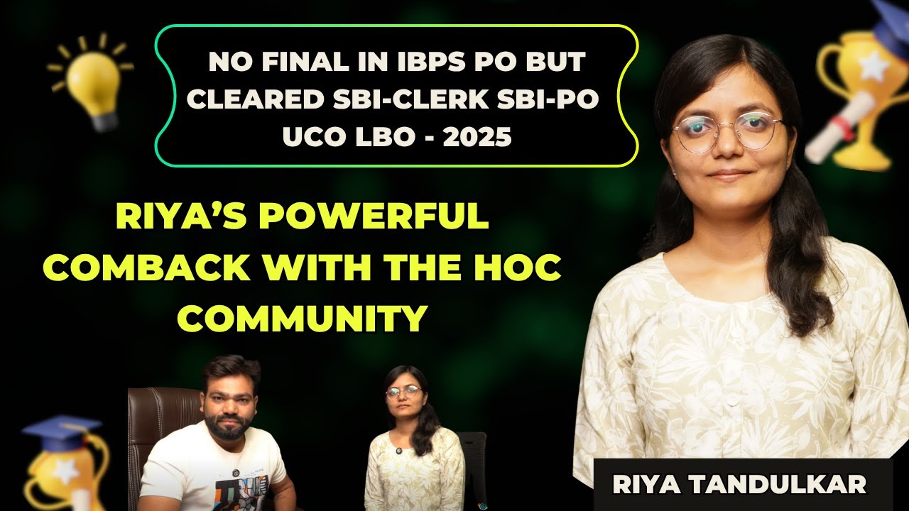 How Riya Tandulkar Cleared SBI PO, UCO LBO & Clerk in 14 Months | Real Success Story