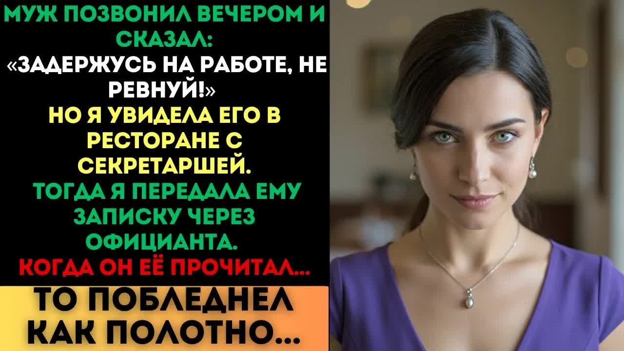 «Задержусь на работе, не ревнуй!» — врал муж. Но когда я передала ему записку...