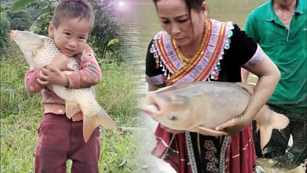 Ловля рыбы с сыном - изготовление перил для лестницы | Тиу Ви - Повседневная жизнь