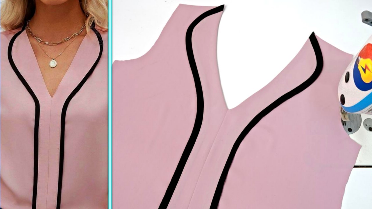Way very easy to helpful for V neck design cutting and sewing. Beautiful sewing tips and tricks