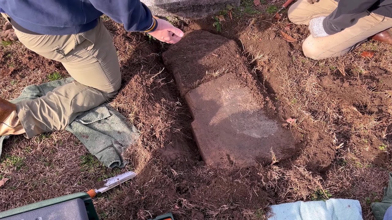 Broken 1800's Marble Grave Marker Restoration