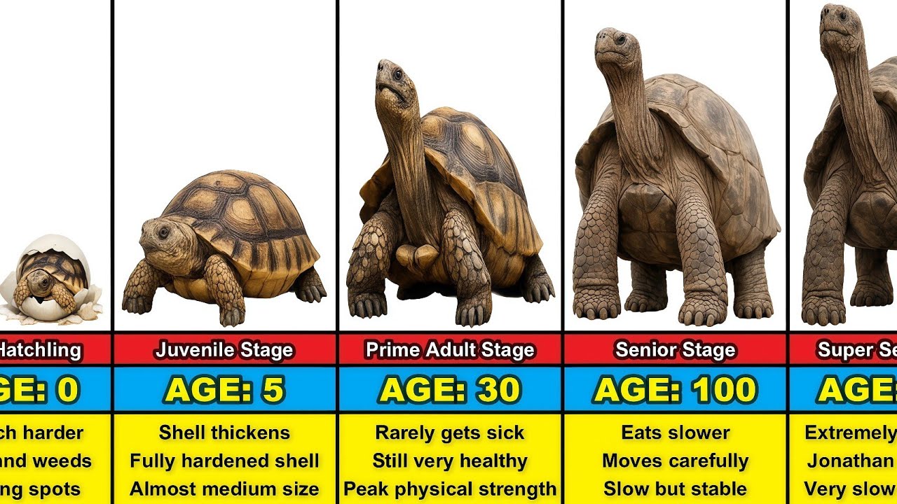 Tortoise Transformation From 0 to 194 Years Old