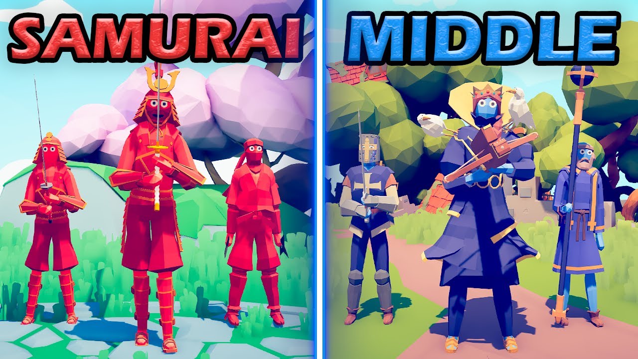 MIDDLE AGE TEAM vs SAMURAI TEAM - Totally Accurate Battle Simulator | TABS