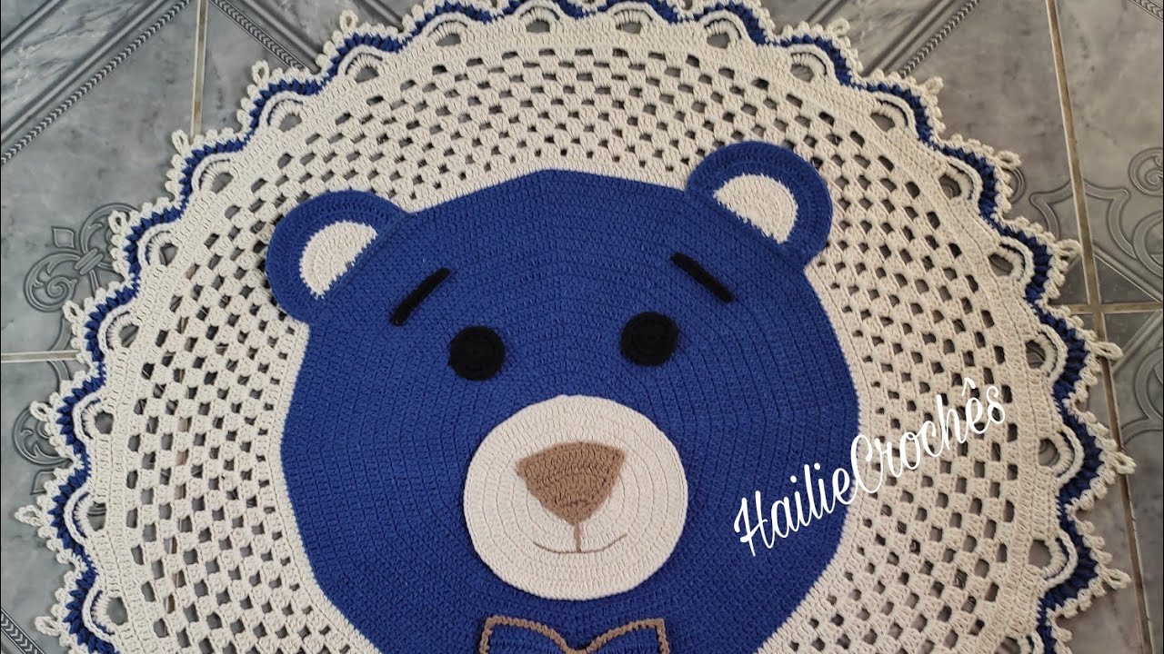 Tapete urso de crochê #tapeteurso #quartoinfantil #passoapasso
