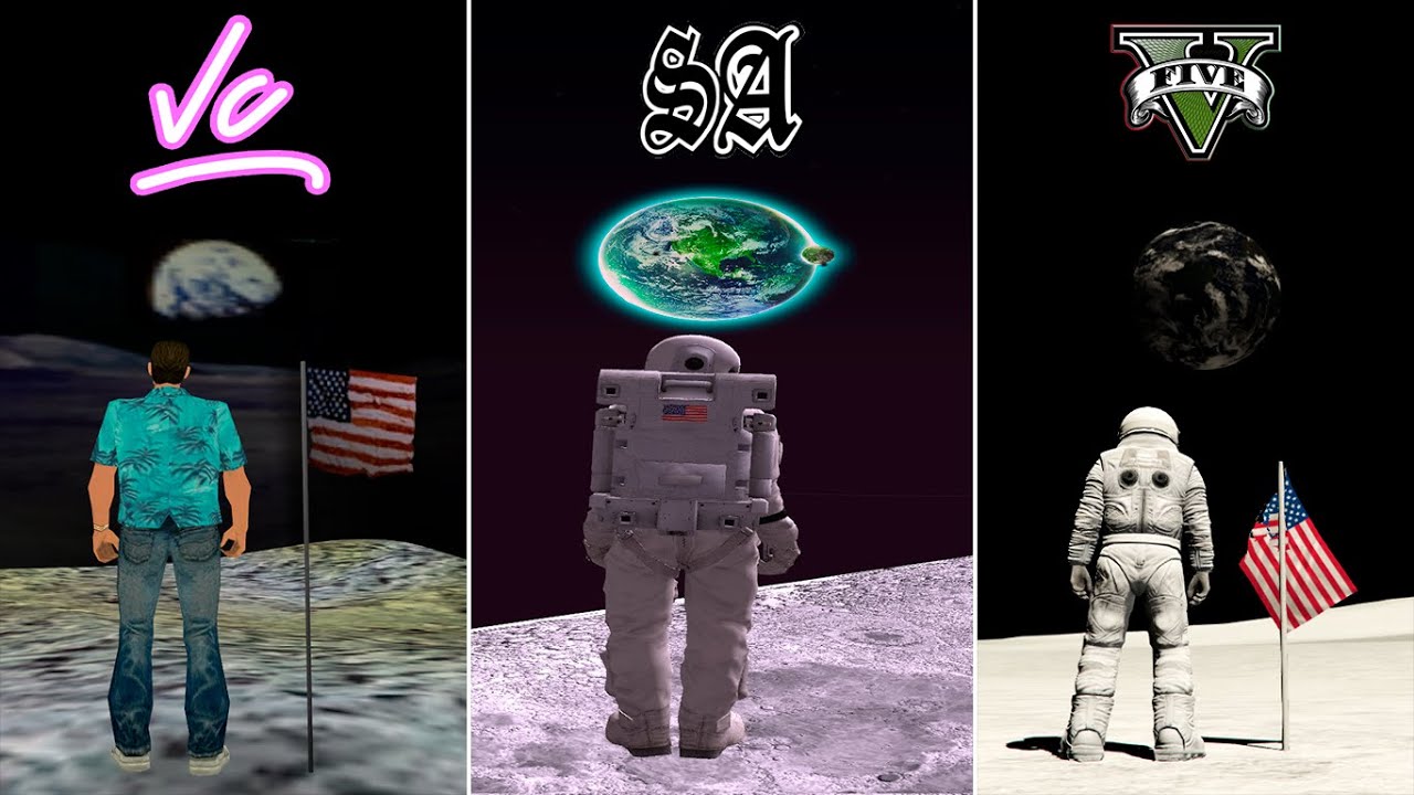 Visiting The Moon in GTA Games (Evolution)