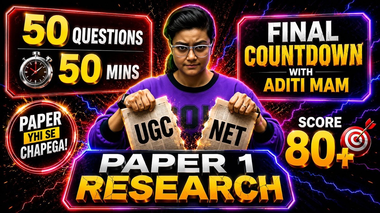 UGC NET June 2026 Paper 1 Top 50 Questions ✅ UGC NET Paper 1 Research Aptitude Revision by Aditi Mam