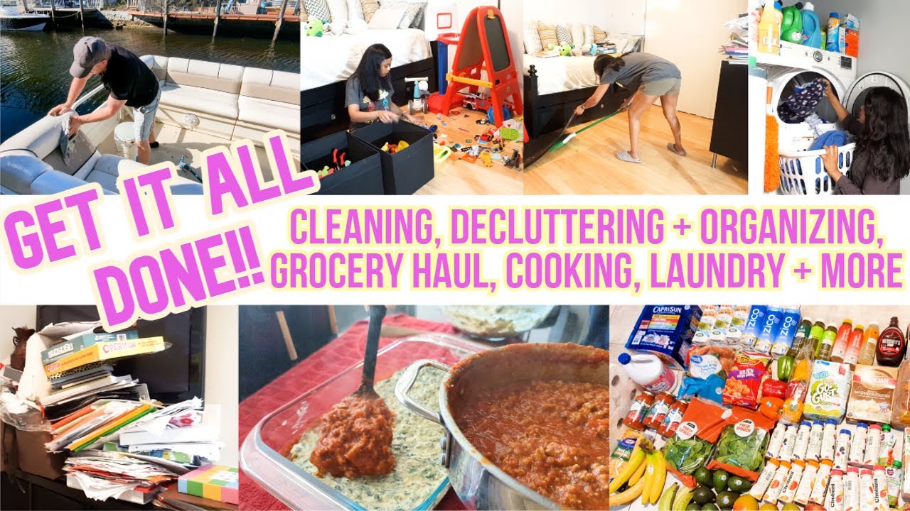 CLEAN WITH ME / DECLUTTER & ORGANIZE / CLEANING / GET IT ALL DONE / COOKING / GROCERY HAUL / LAUNDRY