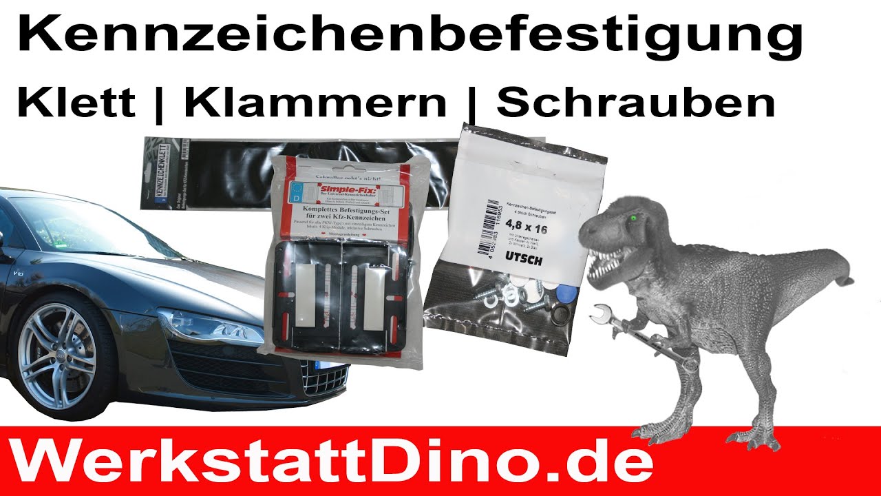 KFZ Kennzeichen Befestigung | Klettband | Klammern Schrauben