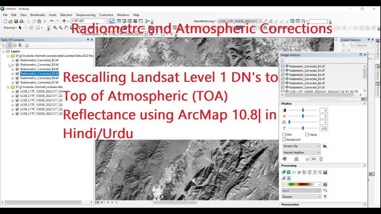 Rescale Landsat Level 1 DN to TOA Reflectance in ArcGIS 10.8 | Radiometric & Atmospheric Correction