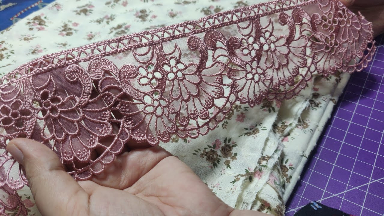 Organza chicken Kari lace k Sath co-ord dress stitching || piping neckline || shalwar sewing #fun