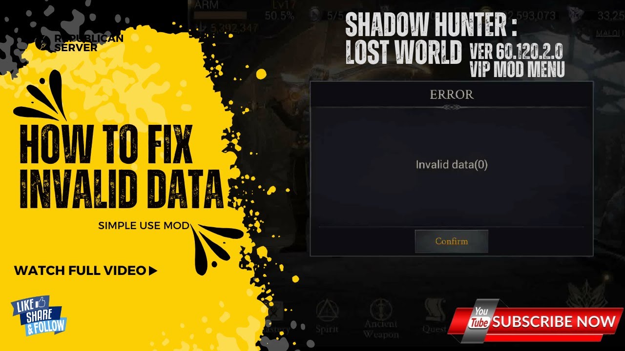 HOW TO FIX INVALID DATA SHADOW HUNTER #shadowhunters #shadowhuntermod