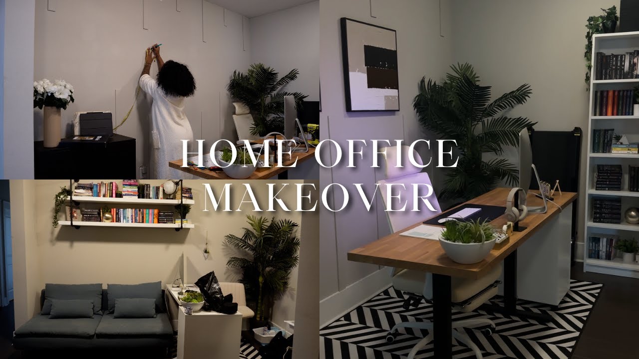 HOME OFFICE MAKEOVER | DIY projects + Renters friendly