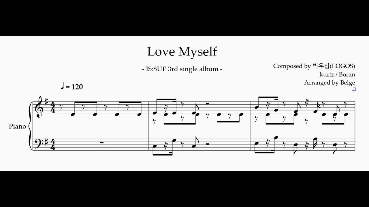 IS:SUE(イッシュ) Love Myself Piano cover
