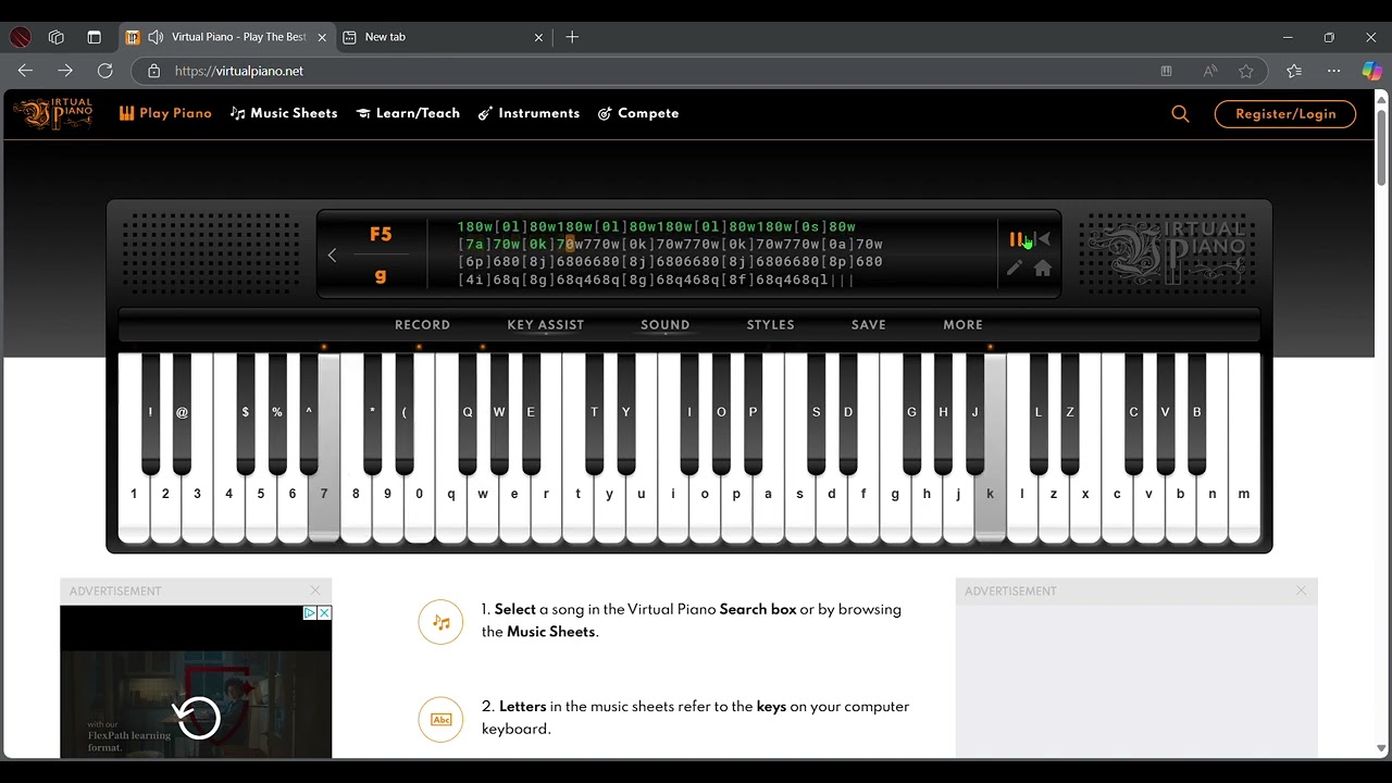 runaway on virtual piano