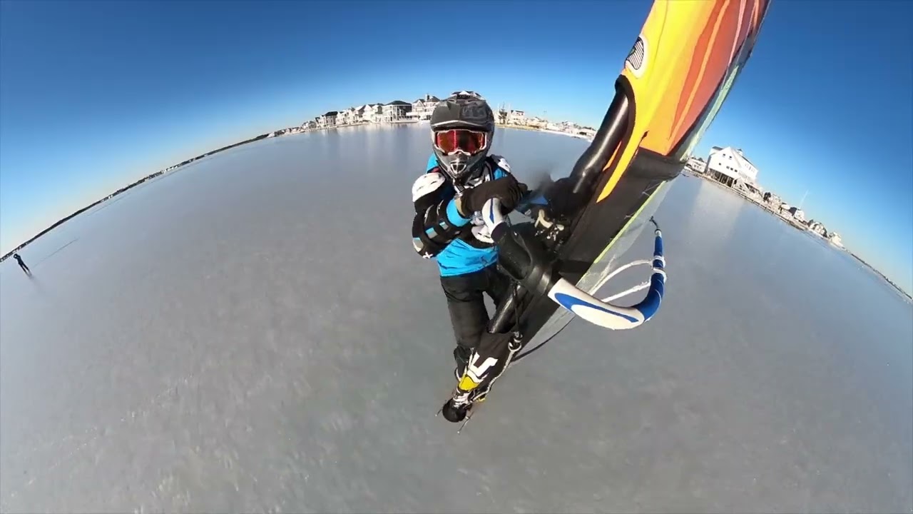 Windsurfing on Ice (Barnegat Bay, NJ) 