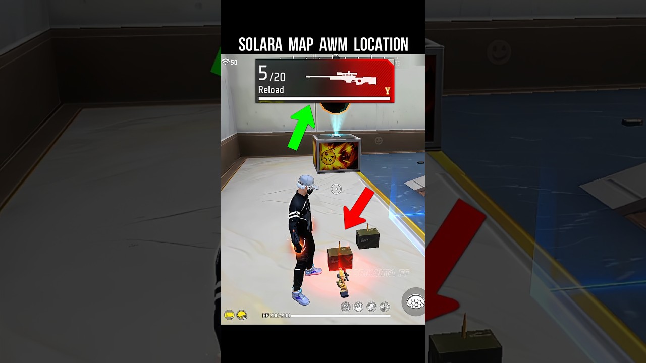 Solara Map AWM Location 🔥 Free Fire Best Weapon Loot Location in BR Rank #srikantaff