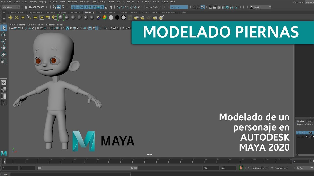 11- Modelado de un personaje en MAYA 2020 / Modelado piernas