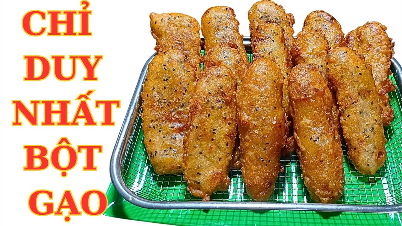 Bạn sẽ ngạc nhiên với BÁNH CHUỐI CHIÊN  chỉ mỗi bột gạo mà giòn rụm.