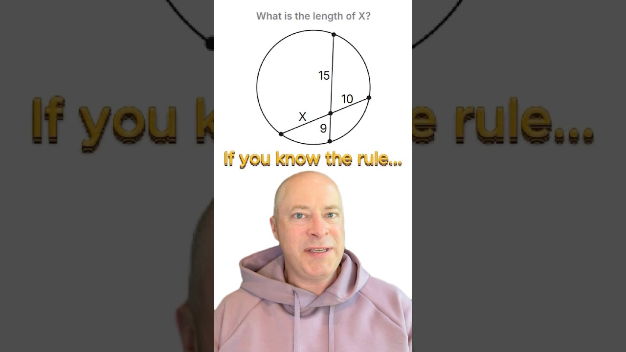 If you know the rule for intersecting chords, this'll be quick and easy #math #teaching #geometry