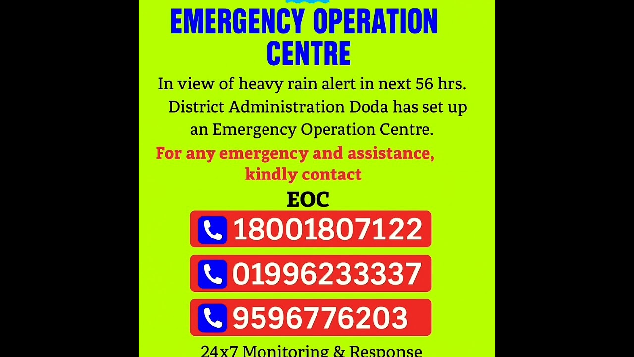 PUBLIC ADVISORY &ndash; WEATHER ALERT District Administration Doda&nbsp;stay safe jai hind