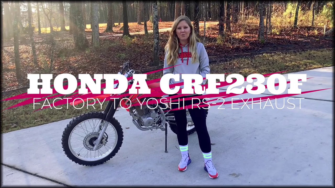 Honda CRF230 Stock to Yoshimura RS-2 Exhaust Unboxing and Before and After!!!!