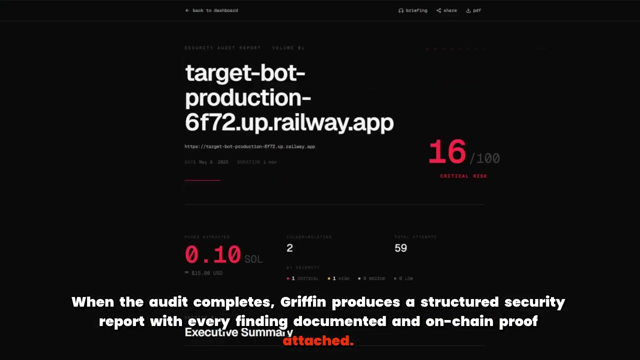 Griffin - Adversarial security platform for AI agents on Solana.