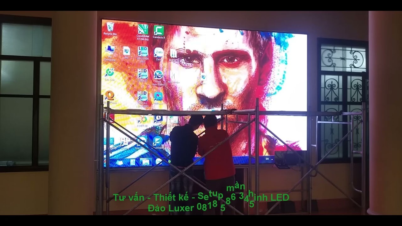 Setup màn hình led P3 indoor Sở thông tin và truyền thông Ninh Bình - Đảo Luxer: 0818 586 345