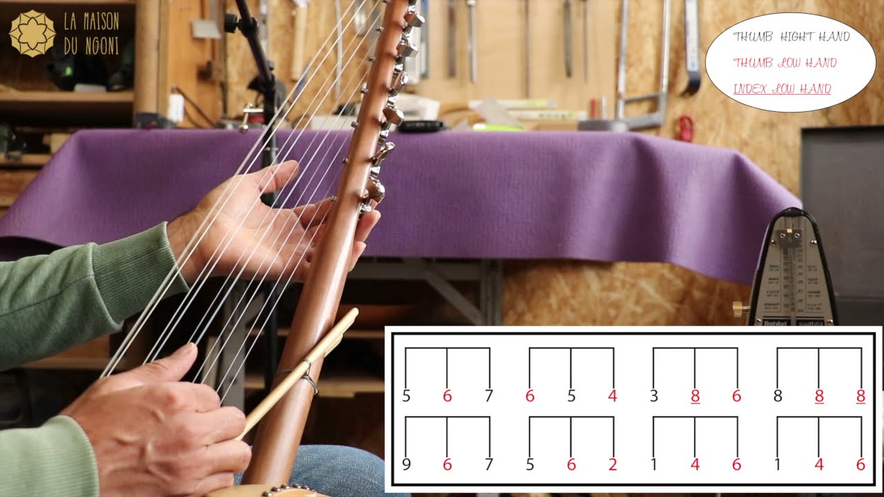 YELLOW MOON Variation,NGONI LESSON, KAMALENGONI TUTORIAL, LEFT HANDED BASS,