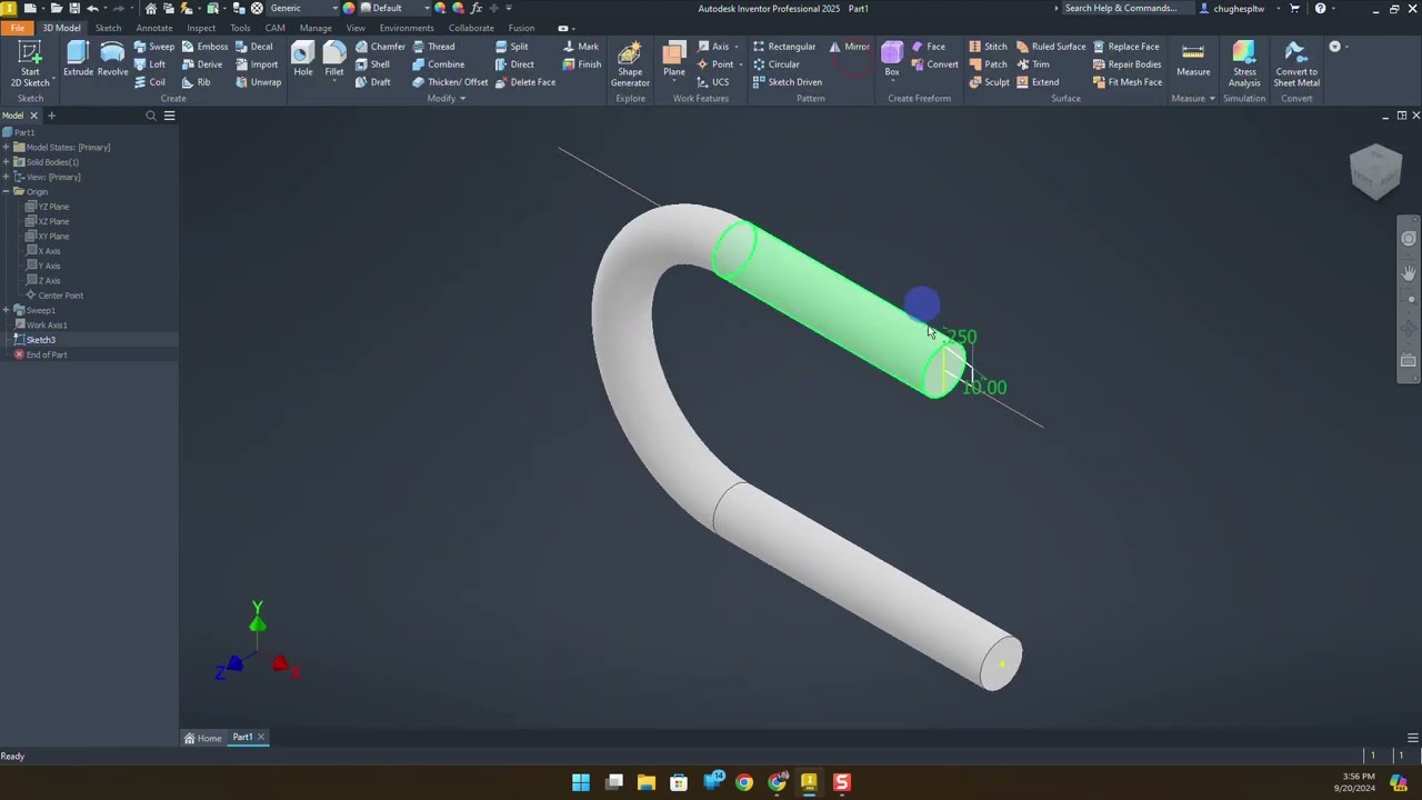 Water Heater Tube (Autodesk Inventor)