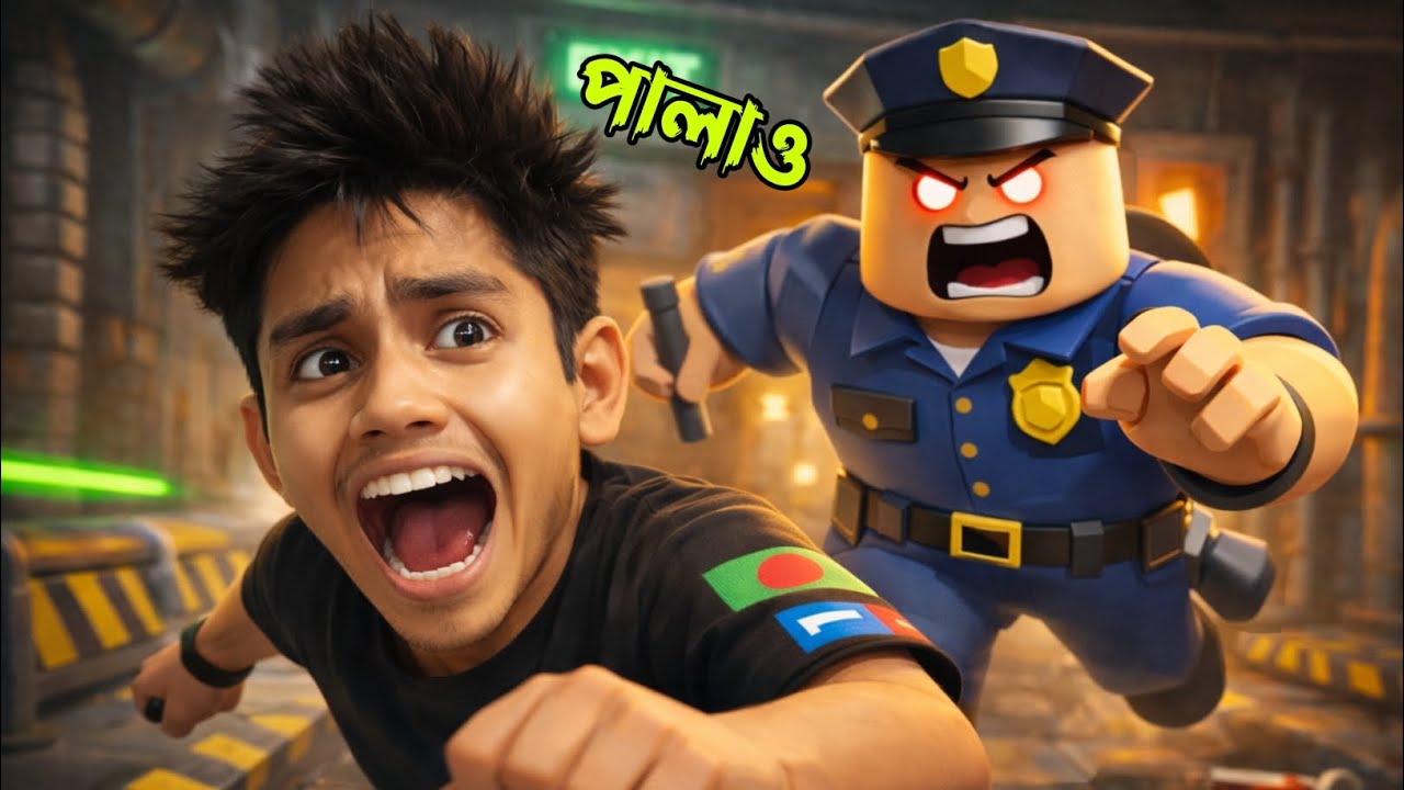 barry,s prison obboy roblox || আমি কি পারবো সেক্রি পুলিশ থেকে বাঁচতে 😱|| roblox || aiyubgamer 