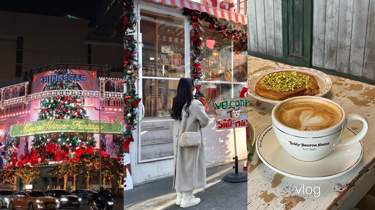 sub vlog｜冬の韓国旅行2泊3日🇰🇷 韓国のクリスマス🎄明洞イルミ, 弘大ショッピング, ソウルカフェ巡り