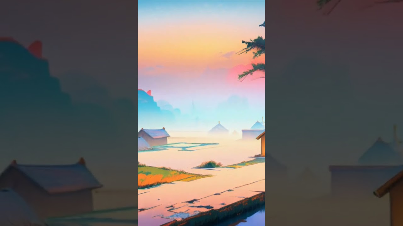 Anime Village Mountain City Scene - Moonvalley AI Magic: Text-to-Video Marvels