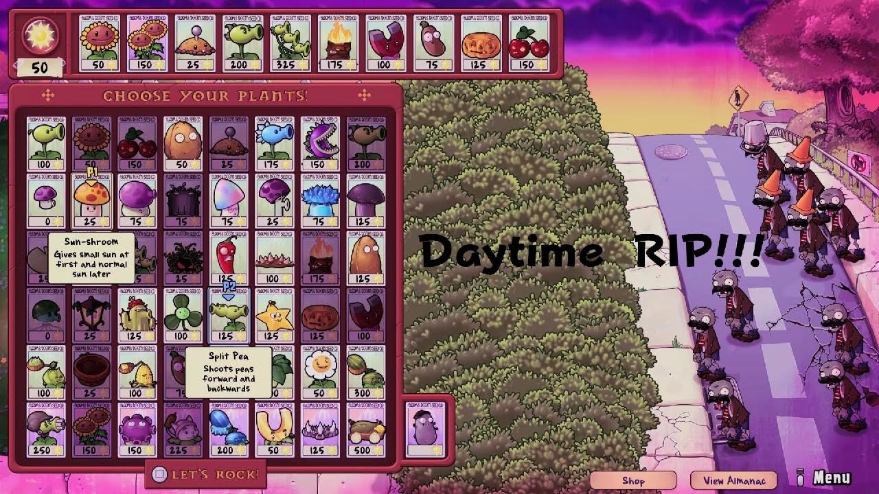 Plants vs. Zombies: Replanted daytime RIP mode!!