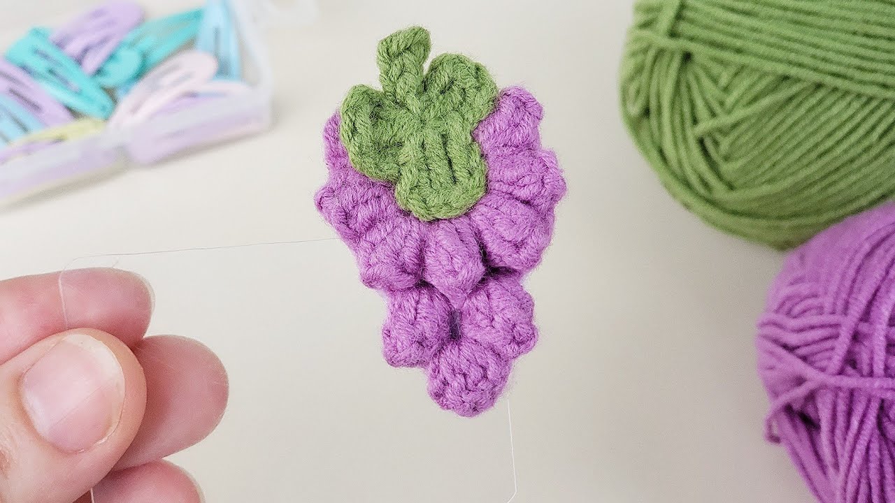 GRAPE Hair Clip | Crochet Hair Accessories | SpringDay DIY