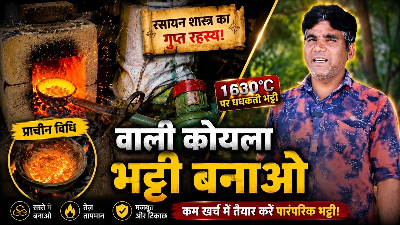make high temperature charcol furnace very easy इस भट्टी में लोहा भी पाणी होजायेगा।। कोयला भट्टी