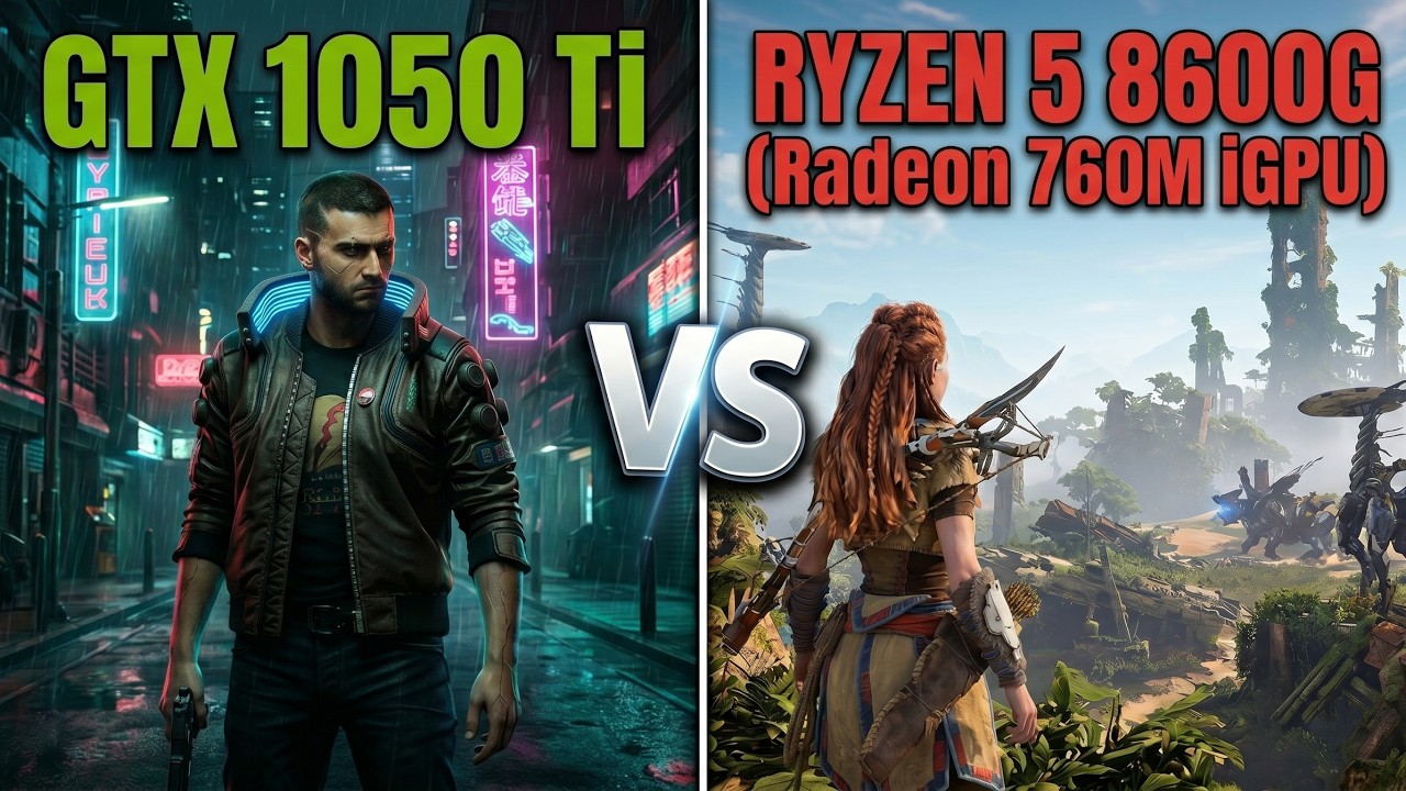 GTX 1050 Ti vs Ryzen 5 8600G (Radeon 760M) &ndash; 6 Game Benchmark