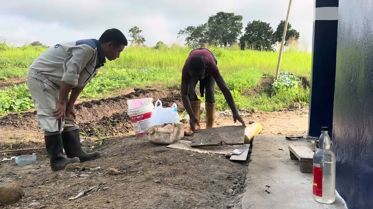 Hướng dẫn người dân Cameroon thái cây chuối trộn với cám ngô,cám mỳ cho Vịt,gà,lợn ăn ( 09)
