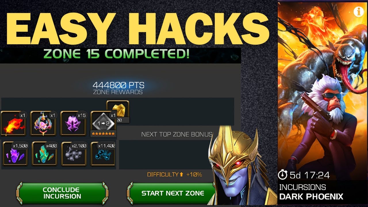 Easy Hacks For Dark Phoenix Incursion Easy Way To Zone 15 Hearthackermcoc