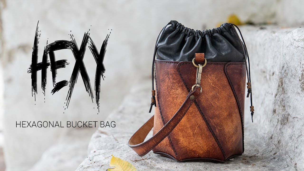 How To Make a HEXAGONAL Leather Bucket Bag | PDF Pattern For Leather Crafting