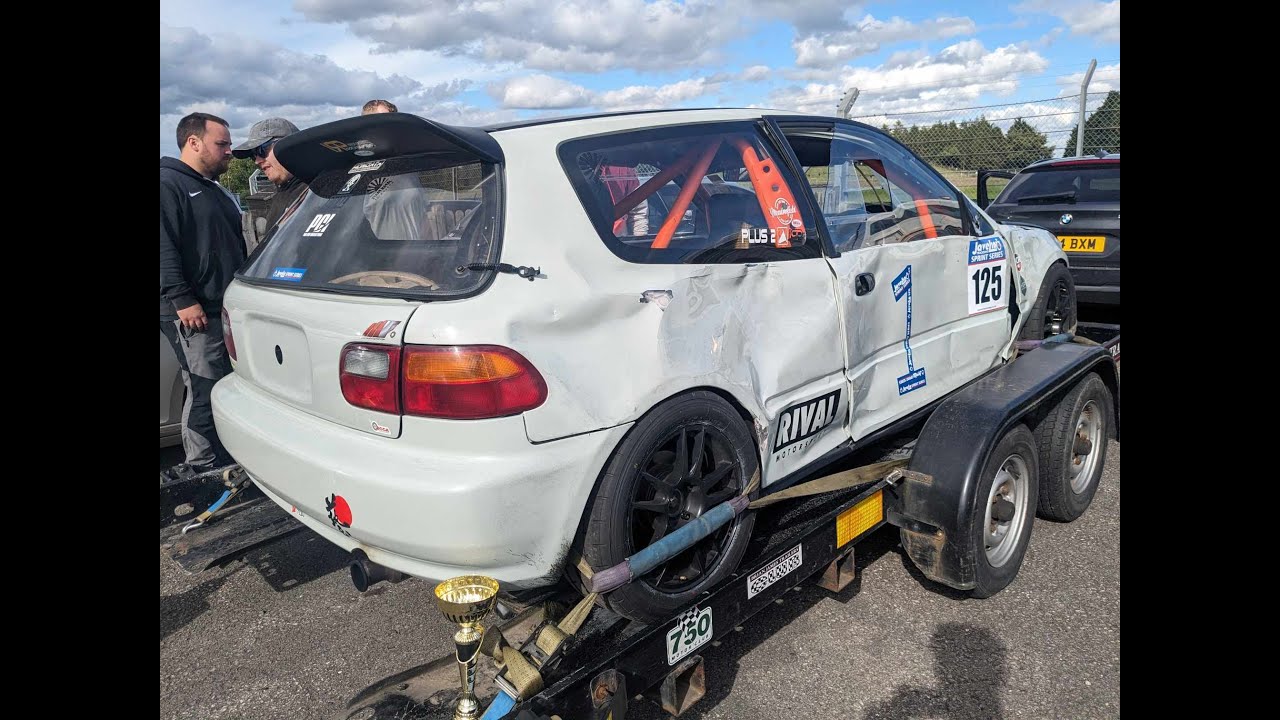 EG Civic last lap Javelin Sprint Series Croft 160624