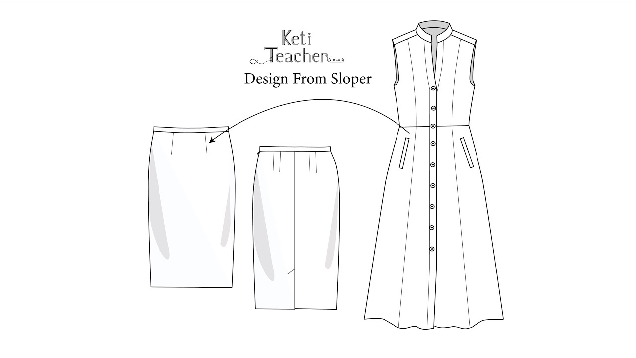 Flowy Skirt With Princess Seams created from the Sloper.