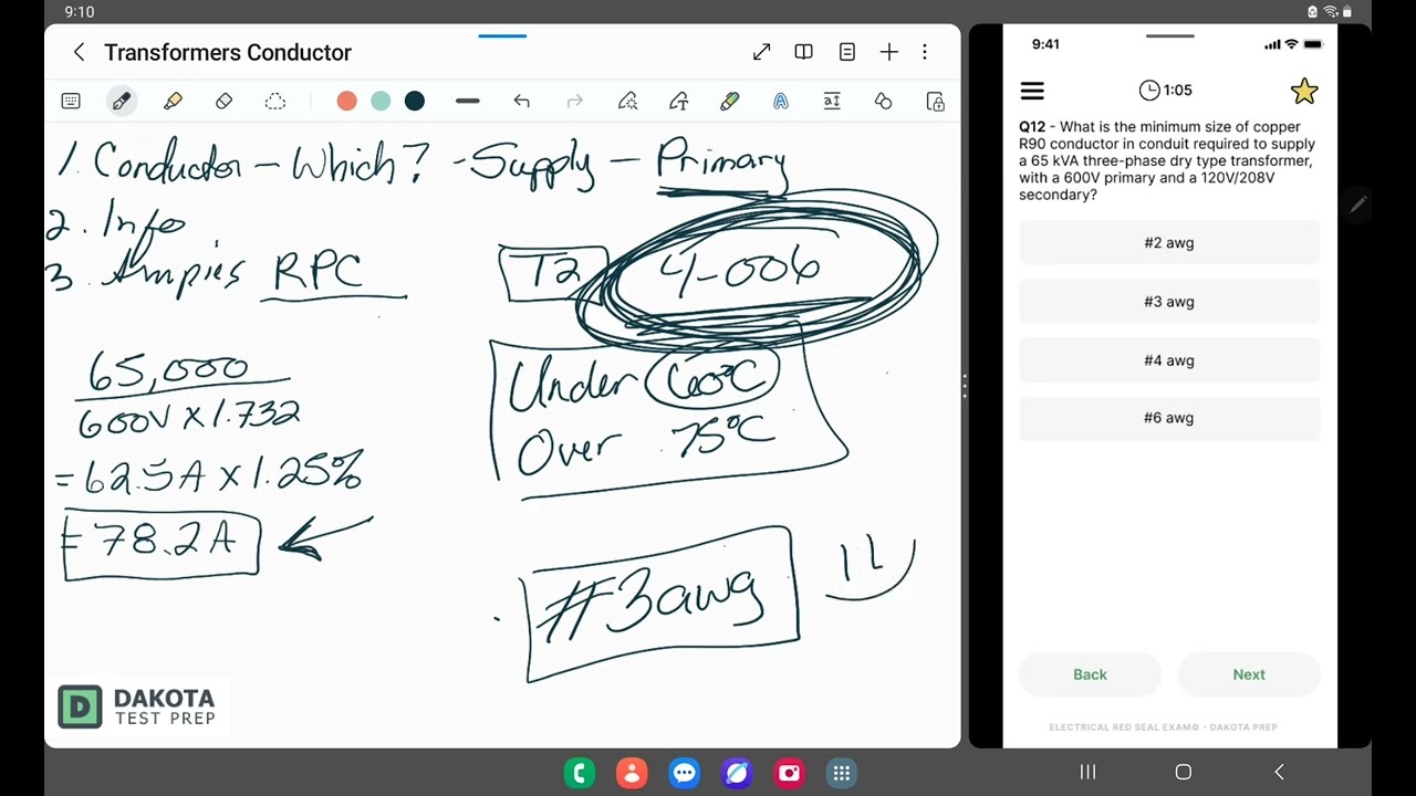 Transformer Conductor Sizing | Red Seal Exam Prep (2024 CEC)